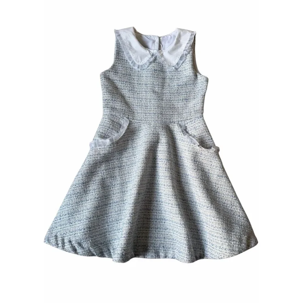 Janie and Jack‎ Tweed Collared Dress Sky Blue size 12